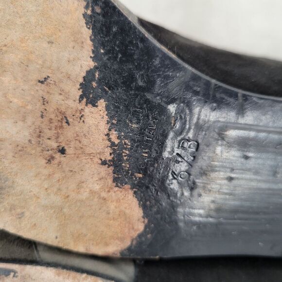 Mario Valentino Vintage 80s 90s Black Gray Tall Pull On Suede Knee High Boots - Picture 8 of 13